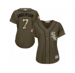 Women's Majestic Chicago White Sox #7 Tim Anderson Replica Green Salute to Service MLB Jersey