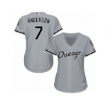 Women's Majestic Chicago White Sox #7 Tim Anderson Replica Grey Road Cool Base MLB Jersey
