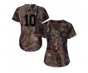 Women Chicago Cubs #10 Ron Santo Camo Realtree Collection Cool Base Stitched MLB Jersey