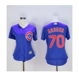 Women's Chicago Cubs #70 Joe Maddon Majestic Blue Cool Base Player Jersey