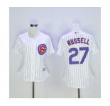 Women's Chicago Cubs #Addison Russell Majestic White Home Cool Base Player Jersey