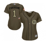 Women's Majestic Chicago Cubs #1 Kosuke Fukudome Authentic Green Salute to Service MLB Jersey