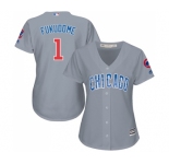 Women's Majestic Chicago Cubs #1 Kosuke Fukudome Authentic Grey Road MLB Jersey