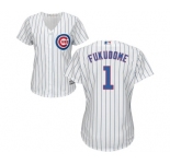 Women's Majestic Chicago Cubs #1 Kosuke Fukudome Authentic White Home Cool Base MLB Jersey