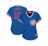 Women's Majestic Chicago Cubs #10 Ron Santo Authentic Royal Blue Cooperstown MLB Jersey