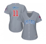 Women's Majestic Chicago Cubs #11 Drew Smyly Authentic Grey Road MLB Jersey