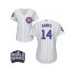 Women's Majestic Chicago Cubs #14 Ernie Banks Authentic White Home 2016 World Series Bound Cool Base MLB Jersey