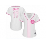 Women's Majestic Chicago Cubs #17 Mark Grace Authentic White Fashion MLB Jersey