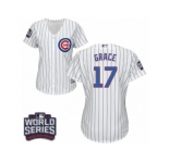 Women's Majestic Chicago Cubs #17 Mark Grace Authentic White Home 2016 World Series Bound Cool Base MLB Jersey