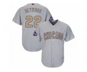 Women's Majestic Chicago Cubs #22 Jason Heyward Authentic Gray 2017 Gold Champion MLB Jersey