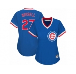 Women's Majestic Chicago Cubs #27 Addison Russell Authentic Royal Blue Cooperstown MLB Jersey
