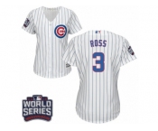 Women's Majestic Chicago Cubs #3 David Ross Authentic White Home 2016 World Series Bound Cool Base MLB Jersey