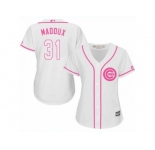 Women's Majestic Chicago Cubs #31 Greg Maddux Authentic White Fashion MLB Jersey