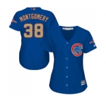 Women's Majestic Chicago Cubs #38 Mike Montgomery Authentic Royal Blue 2017 Gold Champion MLB Jersey