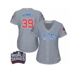Women's Majestic Chicago Cubs #39 Jason Hammel Authentic Grey Road 2016 World Series Bound Cool Base MLB Jersey