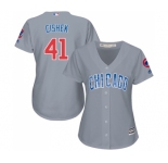 Women's Majestic Chicago Cubs #41 Steve Cishek Authentic Grey Road MLB Jersey