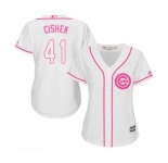Women's Majestic Chicago Cubs #41 Steve Cishek Authentic White Fashion MLB Jersey