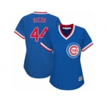 Women's Majestic Chicago Cubs #44 Anthony Rizzo Authentic Royal Blue Cooperstown MLB Jersey