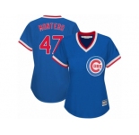 Women's Majestic Chicago Cubs #47 Miguel Montero Authentic Royal Blue Cooperstown MLB Jersey