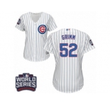 Women's Majestic Chicago Cubs #52 Justin Grimm Authentic White Home 2016 World Series Bound Cool Base MLB Jersey