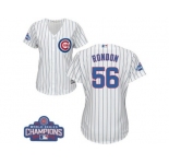Women's Majestic Chicago Cubs #56 Hector Rondon Authentic White Home 2016 World Series Champions Cool Base MLB Jersey