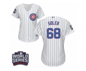 Women's Majestic Chicago Cubs #68 Jorge Soler Authentic White Home 2016 World Series Bound Cool Base MLB Jersey