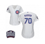 Women's Majestic Chicago Cubs #70 Joe Maddon Authentic White Home 2016 World Series Bound Cool Base MLB Jersey