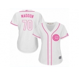 Women's Majestic Chicago Cubs #70 Joe Maddon Replica White Fashion MLB Jersey