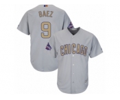 Women's Majestic Chicago Cubs #9 Javier Baez Authentic Gray 2017 Gold Champion MLB Jersey