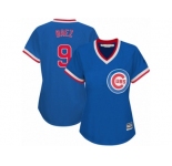 Women's Majestic Chicago Cubs #9 Javier Baez Authentic Royal Blue Cooperstown MLB Jersey