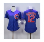 women mlb jerseys chicago cubs #12 schwarber blue[schwarber]
