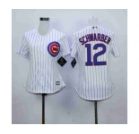women mlb jerseys chicago cubs #12 schwarber white(blue strip)][schwarber]