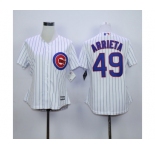 women mlb jerseys chicago cubs #49 arrieta white(blue strip)