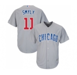 Youth Majestic Chicago Cubs #11 Drew Smyly Authentic Grey Road Cool Base MLB Jersey
