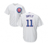 Youth Majestic Chicago Cubs #11 Drew Smyly Authentic White Home Cool Base MLB Jersey