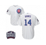 Youth Majestic Chicago Cubs #14 Ernie Banks Authentic White Home 2016 World Series Bound Cool Base MLB Jersey