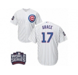 Youth Majestic Chicago Cubs #17 Mark Grace Authentic White Home 2016 World Series Bound Cool Base MLB Jersey