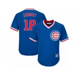 Youth Majestic Chicago Cubs #18 Ben Zobrist Authentic Royal Blue Cooperstown Cool Base MLB Jersey