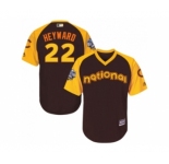 Youth Majestic Chicago Cubs #22 Jason Heyward Authentic Brown 2016 All-Star National League BP Cool Base MLB Jersey