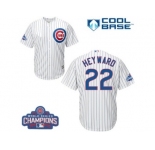 Youth Majestic Chicago Cubs #22 Jason Heyward Authentic White Home 2016 World Series Champions Cool Base MLB Jersey