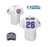 Youth Majestic Chicago Cubs #26 Billy Williams Authentic White Home 2016 World Series Bound Cool Base MLB Jersey