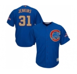 Youth Majestic Chicago Cubs #31 Fergie Jenkins Authentic Royal Blue 2017 Gold Champion Cool Base MLB Jersey