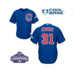 Youth Majestic Chicago Cubs #31 Fergie Jenkins Authentic Royal Blue Alternate 2016 World Series Champions Cool Base MLB Jersey