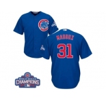 Youth Majestic Chicago Cubs #31 Greg Maddux Authentic Royal Blue Alternate 2016 World Series Champions Cool Base MLB Jersey