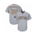 Youth Majestic Chicago Cubs #38 Mike Montgomery Authentic Gray 2017 Gold Champion Cool Base MLB Jerseyy