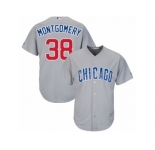 Youth Majestic Chicago Cubs #38 Mike Montgomery Authentic Grey Road Cool Base MLB Jersey