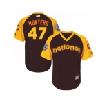 Youth Majestic Chicago Cubs #47 Miguel Montero Authentic Brown 2016 All-Star National League BP Cool Base MLB Jersey