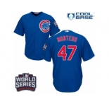 Youth Majestic Chicago Cubs #47 Miguel Montero Authentic Royal Blue Alternate 2016 World Series Bound Cool Base MLB Jersey