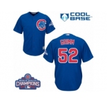 Youth Majestic Chicago Cubs #52 Justin Grimm Authentic Royal Blue Alternate 2016 World Series Champions Cool Base MLB Jersey