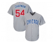 Youth Majestic Chicago Cubs #54 Aroldis Chapman Authentic Grey Road Cool Base MLB Jersey